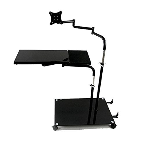 AiTrustand Bedside Moving Laptop Stand Adjustable Sofa Computer Monitor Holder Mount +Keyboard Holder Rotating Laptop Table Lapdesks (Black)