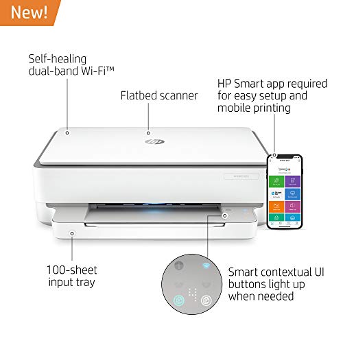 HP ENVY 6055 Wireless All-in-One Printer, Mobile Print, Scan & Copy, Works with Alexa (5SE16A)