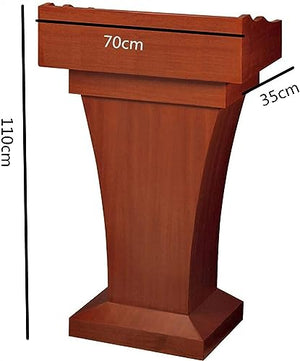 SMuCkS Lectern Podium High-end Solid Wood Conference Welcome Desk Reception Desk (Light Color, Size A)