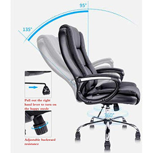 Desk Chairs Ergonomic Swivel Office Computer Chair - Black (Size: 70x70x121cm)