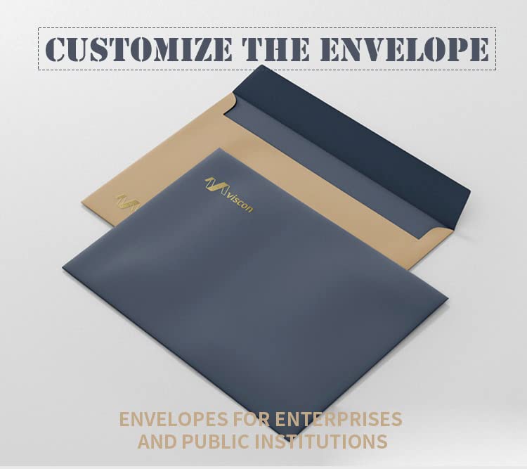 2000 Pack Custom Invitation Thick Paper Envelope Bronzing Printing Logo Retro Creative Special Paper Invitation Design for Business Office Letters Standard Mailing