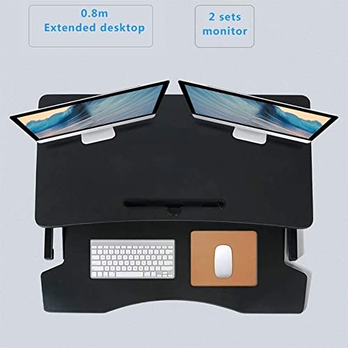 Standing Desk Converter Stand up Desk Riser Ergonomic Sit Stand Desk Adjustable Height Lift Desks Computer Workstation for Home Office (Black)