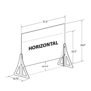 Azar Displays Protective Sneeze Guard for Counter and Desk - Portable Plexiglass Barrier (Pack of 2) - Acrylic Desk Shield Adjustable to Six Heights for Transaction Window. Plastic Shield for Desk