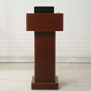 CAMBOS Lectern Podium Stand with Open Storage - Lightweight Wood Conference Table Podium