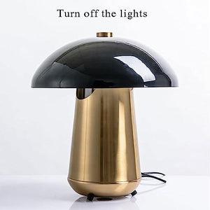 DOOKAA Classic Brass Desk Lamp - Vintage Metal Mushroom Table Lamp