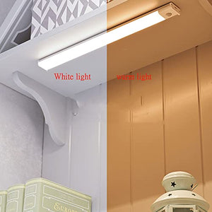 None LED Under Cabinet Light Motion Sensing Magnetic Closet Light Rechargeable Wireless 24in White
