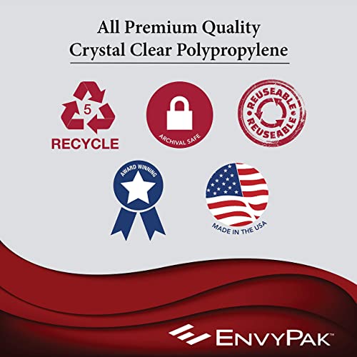EnvyPak Full Page Pocket/Holder, Peel and Stick Adhesive, Top Loading, Clear, Holds 8.5” x 11” Sheet - Box of 500