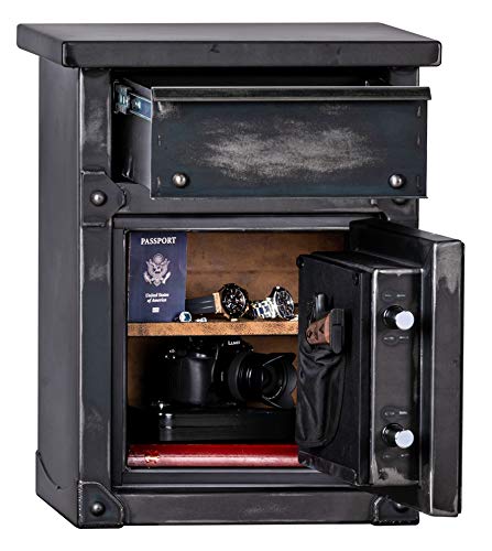 LONGHORN LNS2618 Nightstand by Rhino Metals, Gun Safe, Security Safe, End Table w/Heavy Duty Drawer, 60 Minutes Fire Protection, Electronic Lock and Bonus Handgun Holder