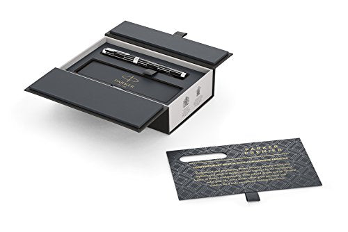 PARKER Premier Fountain Pen, Luxury Black with Chrome Trim, Fine Nib with Black Ink Refill