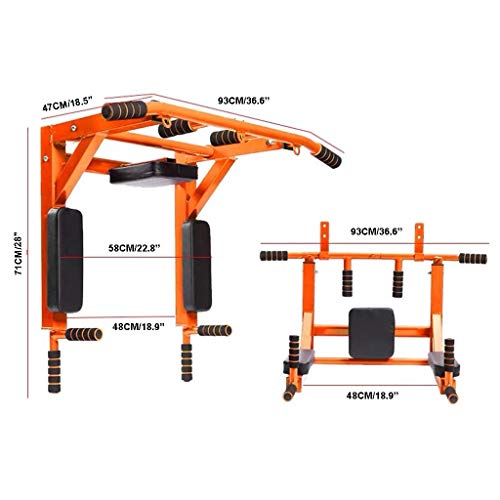 Pull-Up Bar Wall Mount Chin Up Bar with Hangers for Punching Bags Power Ropes Strength Training Equipment for Home Gym 880 LB Weight Capacity