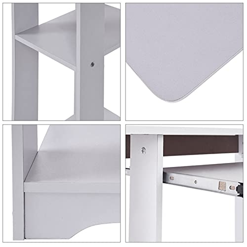 QIAOLI Folding Desk Computer Desk, Desktop Home Modern Simple Minimalist Desk Writing Desk Laptop Study Table Office Workstation for Home Office,White Computer Desk