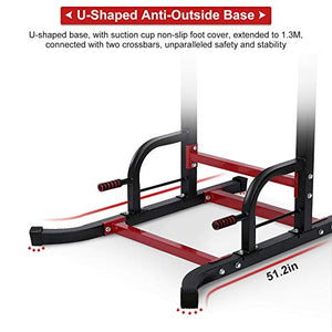 Power Tower Dip Station Pull Up Bar Adjustable Multi-Function Home Gym Fitness Equipment for Strength Training Workout Equipment, 330LBS