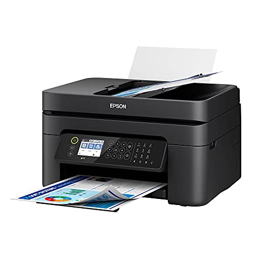 Epson Workforce WF-2850 All-in-One Wireless Color Inkjet Printer for Home Office, Black - Print Scan Copy Fax - 10 ppm, 5760 x 1440 dpi, 8.5 x 14, Auto 2-Sided Printing, 30-Sheet ADF, Voice-Activated