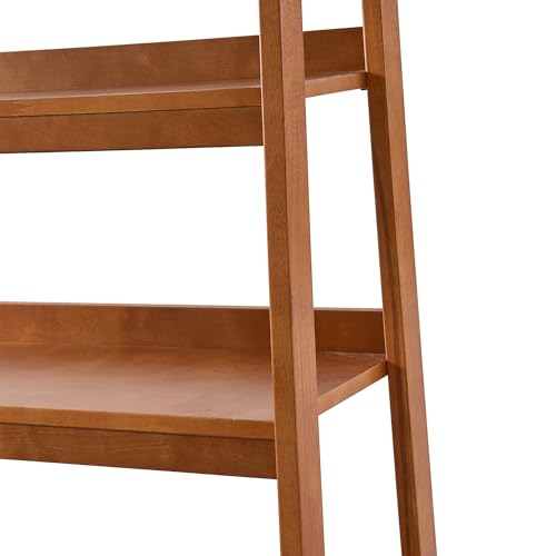 Generic Solid Wood Ladder Bookcase - Jozsef 76'' H x 36'' W - Acorn