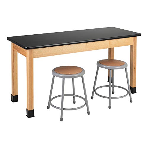 Learniture Heavy-Duty School Science Lab Table with Laminate Top - 24" x 60" x 30", Black