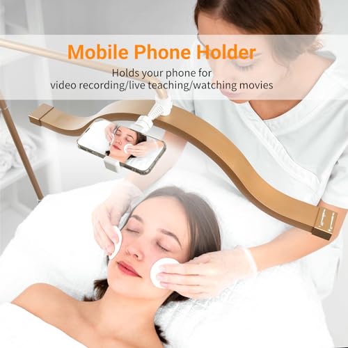 Yoidesu Half Moon LED Floor Lamp for Lash Extension, 29 Inch, 3200K-5600K, Phone Holder, Beauty Skincare Lighting