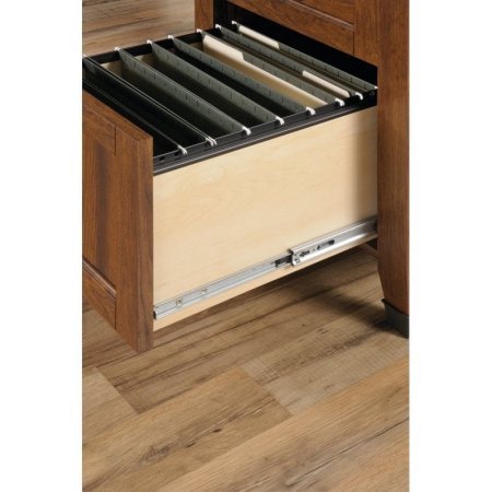 Classic L Shaped Wood Desk, Cherry Finish, Study or Workplace, Drawers, T-lock Assembly System, Perfect for Bedroom Living Room and Home Office, Indoor Furniture, BONUS E-book