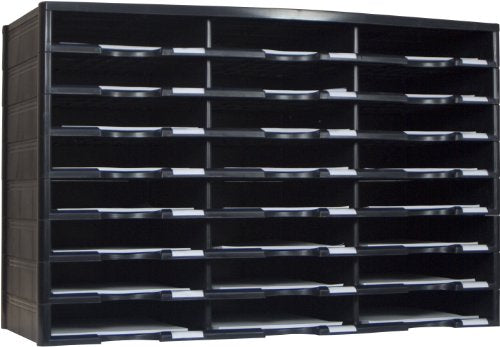Storex Modular 24-Compartment Literature Organizer, Black, (61435U01C)