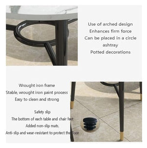 DioOnes Table Set - Modern Marble Round Table & Chair Set for Office, Living Room, Kitchen, and Beauty Salon