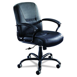 Safco Products 3501BL Serenity Big and Tall Leather Mid Back Chair, Black