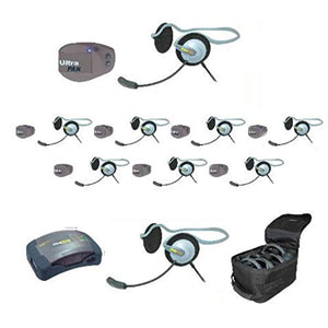 EARTEC Full Duplex Wireless Intercom System with 8 UltraPAK and 9 Monarch Headsets