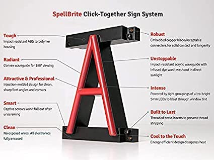 SpellBrite Ultra-Bright Custom Neon-LED Sign (Neon look, LED performance, 1 Line Text, 8 Characters)