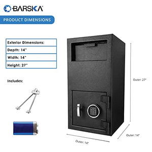 BARSKA AX13718 Digital Multi-User Keypad Security Depository Drop Safe with Front Load for Cash, Money, Mail, Business
