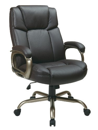 Office Star Executive Big Man's Chair with Eco Leather Seat and Back, Espresso