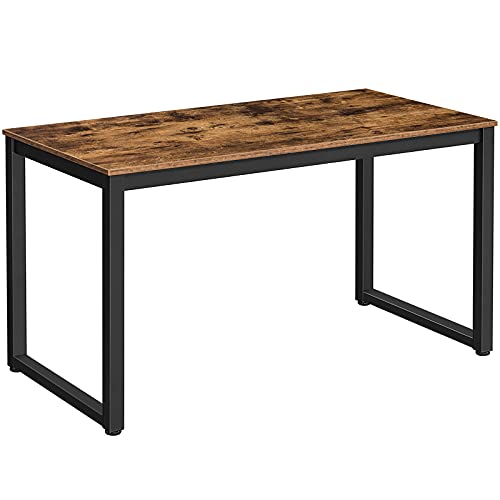 HOOBRO Computer Desk, Home Office Writing Desk, 55.1 x 23.6 x 29.9 Inch Industrial PC Laptop Study Table in Living Room, Bedroom, Sturdy Metal Frame, Easy Assembly, Rustic Brown and Black BF68DN01