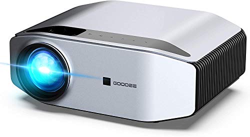 GooDee Portable Outdoor Movie Projector – Native 1080P Home Theater Video Projector, Full HD LCD 300 Inch, contrast 7000:1 with 100,000 Hrs Lamp Life, Compatible with PC, PS4, TV Stick, HDMI, YG620