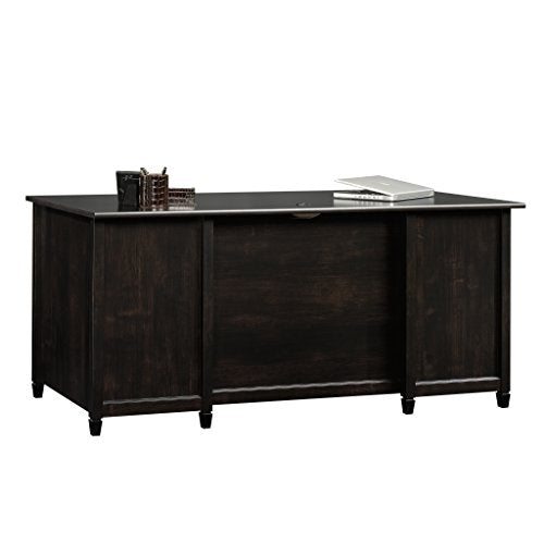 Sauder 409042 Edge Water Executive Desk, L: 65.12" x W: 29.53" x H: 29.37", Estate Black finish
