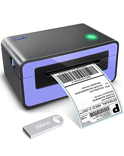Shipping Label Printer, POLONO 4x6 Thermal Label Printer for Shipping Packages, Commercial Direct Thermal Label Maker, Compatible with USPS, FedEx, Shopify, Ebay, Amazon, Support Multiple Systems