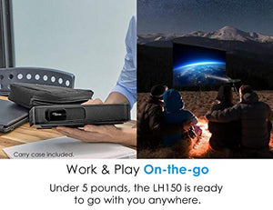 Optoma LH150 Portable 1080p LED Mini Projector with Battery, for Outdoor Movies or Office Presentations, 2.5 Hour Battery Life, USB Display Screen Mirroring, Smartphone Compatible