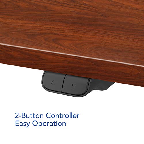 Flexispot 55 x 28 Inches Electric Stand Up Desk Workstation, Whole-Piece Desk Board Home Office Computer Standing Table Height Adjustable Desk (EC1 Classic Black Frame + 55" Mahogany Top)
