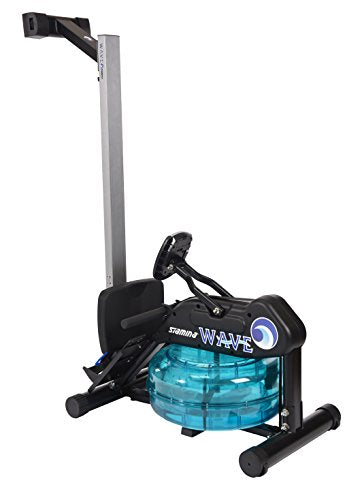 Stamina 'New and Improved' Elite WAVE Water Rower - Rowing Machine 1450 w/Heart Rate Sensor for Customized Workouts