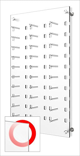 Framedisplays.com Optical Display for 30 Eyewear Frames - Wall Mount Acrylic Sunglass Display - Frosted White - 31.75” x 18.5”