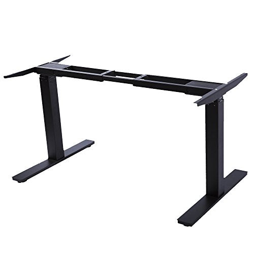 GT Innovation Dual Motor Height Adjustable Desk Sit Stand Desk Stand Up Desk Standing Workstation Monitor Riser Electric Touch Control Dual Motor (Black Base)