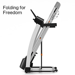 MKHS folding treadmill for Home with LED Display, Tablet & Cup Holder, Pulse Grips, Shock Absorber, 330 LB Max Weight, Easy Assembly with Space-saving Folding System for Home Gym Use - ALPHA-01, Black