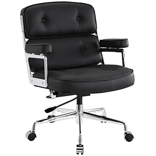 Modway Remix Deluxe Vinyl Executive Office Chair in Black