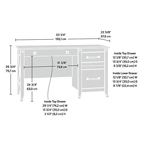 Computer Desk with 3 Drawers Storage Organize Workstation Home Office Furniture Laptop PC Table Study Writing Reading Cherry