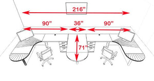 UTM Furniture Modern Executive Office Workstation Desk Set, CH-AMB-S49