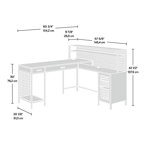 Sauder 420650 Boulevard Cafe L-Shaped Desk, Vintage Oak Finish