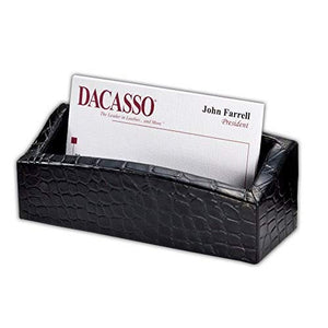 Dacasso Crocodile Embossed Leather Desk Set, 10pcs, Black