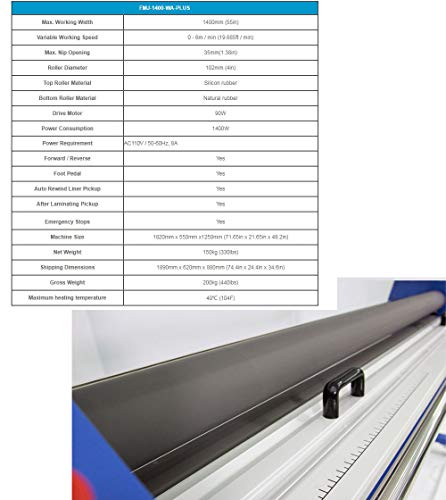 Qomolangma USA 110V 55in Full-auto Wide Format Cold Laminator Heat Assisted Large Format Laminating Machine with Trimmer and Stand