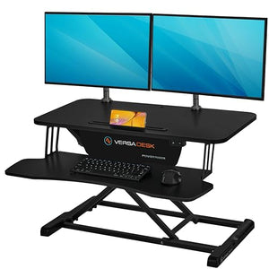 VERSADESK PowerRiser 32 Inch Electric Standing Desk Converter for Dual Monitor, Laptop Workstation
