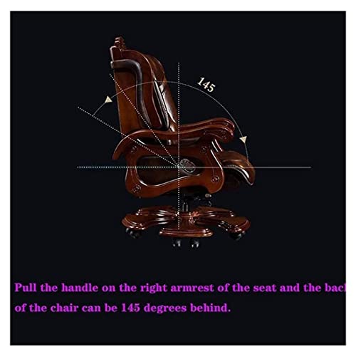 BKWJ Ergonomic Gaming Boss Chair with Footstool, Cowhide Reclining