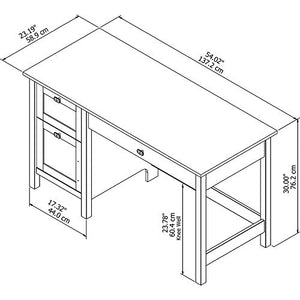 Bush Furniture Broadview Computer Desk with Drawers in Espresso Oak