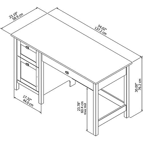 Bush Furniture Broadview Computer Desk with Drawers in Espresso Oak