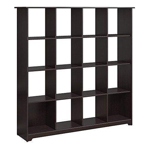 Bush Furniture Cabot 16 Cube Bookcase in Espresso Oak