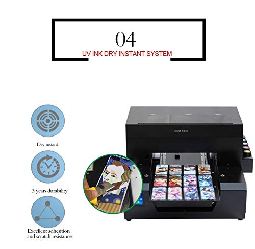 Automatic LED UV Inkjet Printer, A3 DIY Flatbed Digital Printer for Variety of Materials Like Plastic, PC, PVC, TPU, Acrylic, Wood,Phone Cases. Multifunctional Printer.(A3)